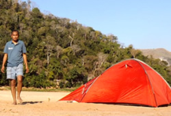 1st picture :
Oly waterfall area, Ravo and his own tent, a self-timer picture of July 2017
Oly is the best place to see in the Manambolo river, and the best camping-place
2nd picture :
Ravo at the 2nd or 3rd time on Manambolo river, a picture of a long time ago Bongolava, Belobaka, Ankavandra, Manambolo, Madagascar - testimony of Ratsimbazafy Ravo Nomenjanahary - evangelical mission - Ravo.Madagascar