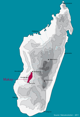 Carte de Madagascar de Evrard Wendenbaum de NaturEvolution, le massif du Makay