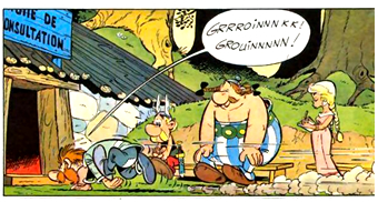 Astérix dans Le Combat des Chefs
Dans la Hutte de Consultation du Druide Amnésix
Un Gaulois qui se prend pour un ... sanglier BD, Bande Dessinee, Bandes Dessinees, Comics - Asterix et Obelix de René Goscinny et Albert Uderzo - un site de Pensee Chretienne, webmaster Ravo.Madagascar